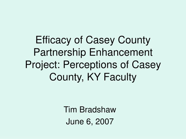 efficacy of casey county partnership enhancement project perceptions of casey county ky faculty