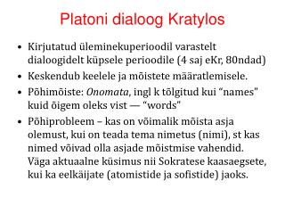 platoni dialoog kratylos