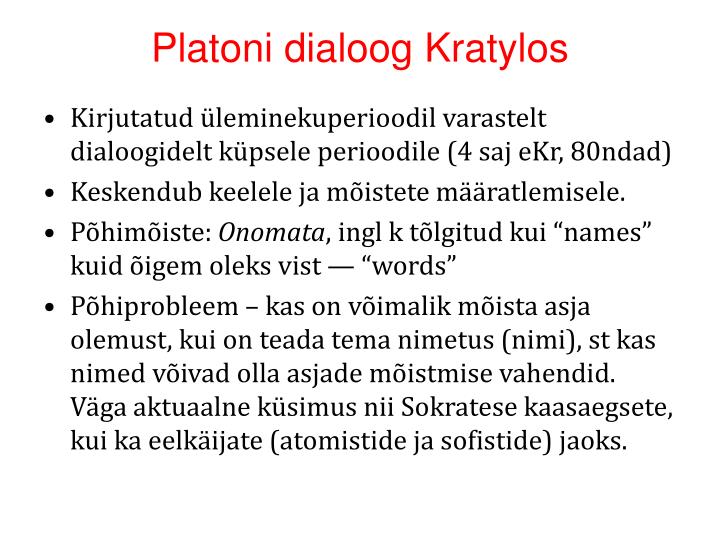 platoni dialoog kratylos
