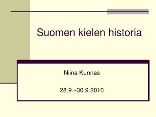 suomen kielen historia