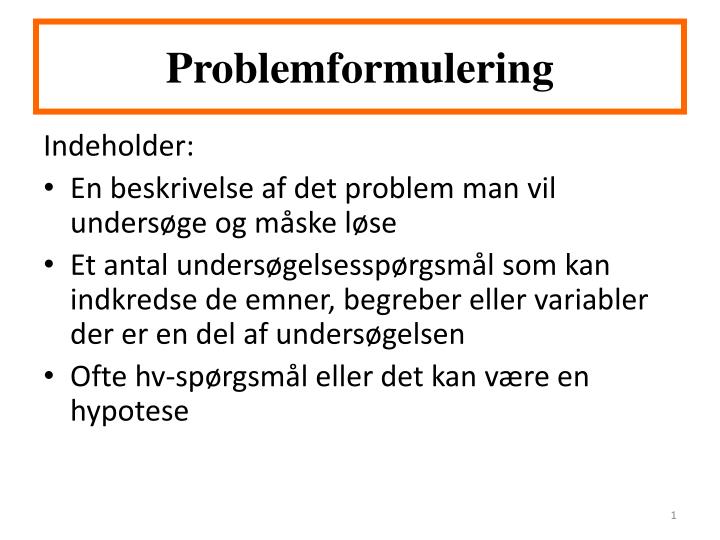 problemformulering