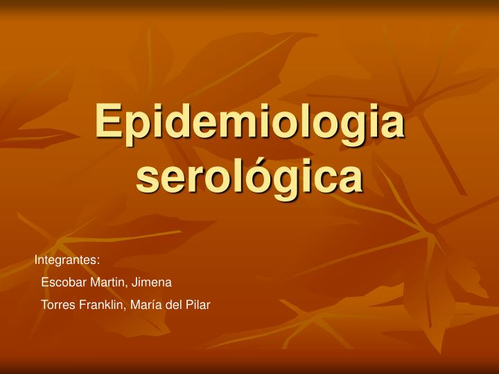 epidemiologia serol gica