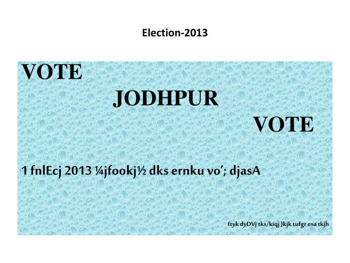 election 2013
