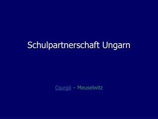 schulpartnerschaft ungarn