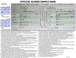 OFFICIAL SCORER SAMPLE GAME