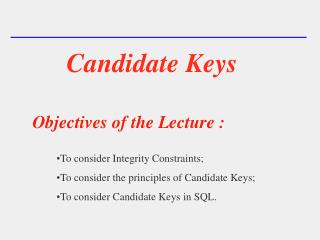 Candidate Keys