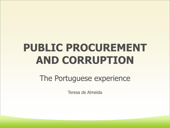 public procurement and corruption