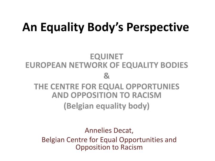 an equality body s perspective