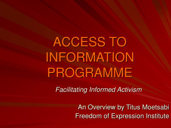 access to information programme