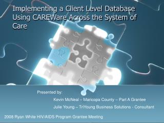 Implementing a Client Level Database Using CAREWare Across the System of Care