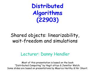 Distributed Algorithms (22903)