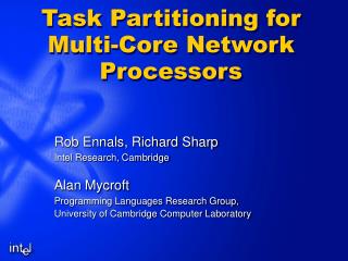 Task Partitioning for Multi-Core Network Processors