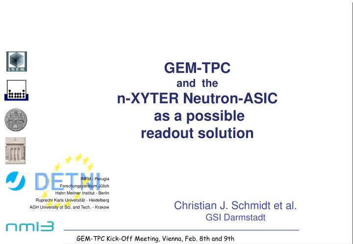 gem tpc and the n xyter neutron asic as a possible readout solution