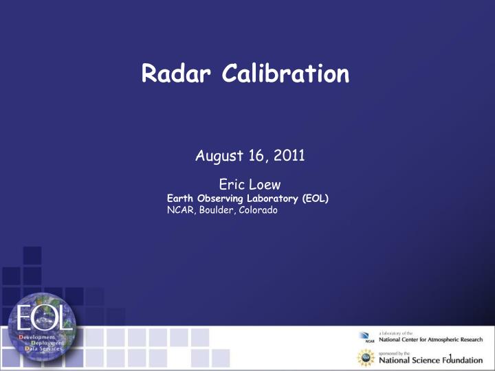 radar calibration