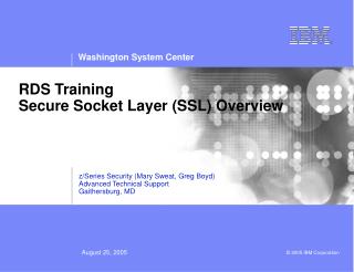 RDS Training Secure Socket Layer (SSL) Overview