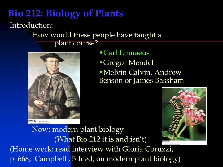 bio 212 biology of plants