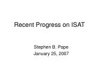 Recent Progress on ISAT - slide 1
