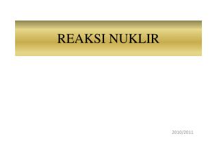 reaksi nuklir