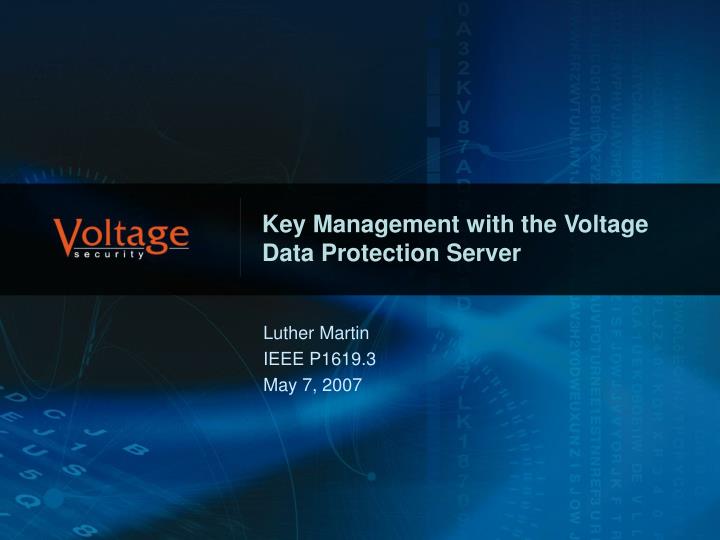 key management with the voltage data protection server