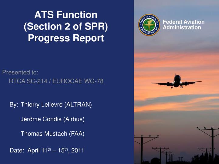 ats function section 2 of spr progress report