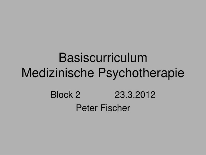 basiscurriculum medizinische psychotherapie
