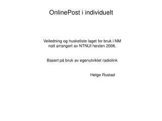 onlinepost i individuelt