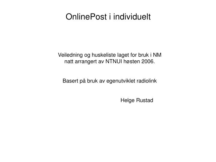 onlinepost i individuelt