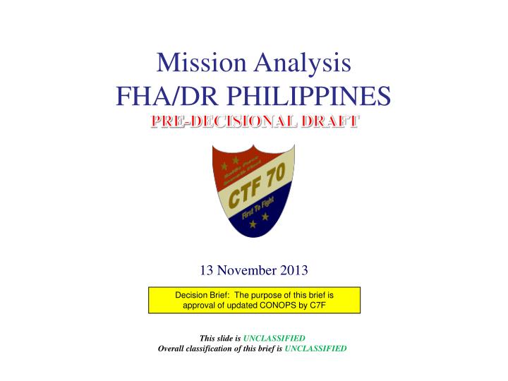 decision brief the purpose of this brief is approval of updated conops by c7f