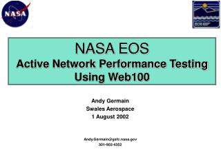 NASA EOS Active Network Performance Testing Using Web100