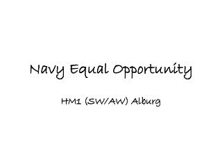 Navy Equal Opportunity
