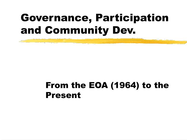governance participation and community dev