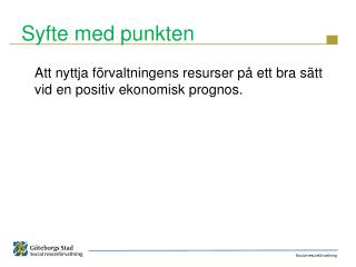 syfte med punkten