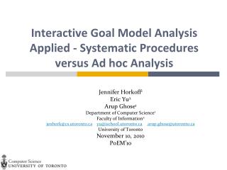 interactive goal model analysis applied systematic procedures versus ad hoc analysis