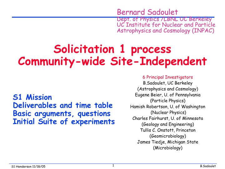 solicitation 1 process community wide site independent