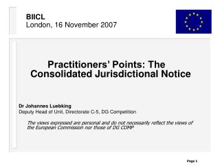 BIICL London, 16 November 2007