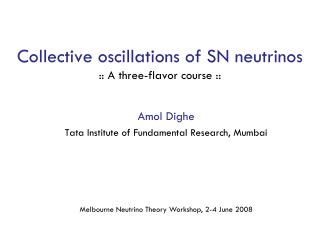 Collective oscillations of SN neutrinos :: A three-flavor course ::