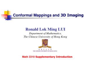 Conformal Mappings and 3D Imaging