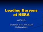 Leading Baryons at HERA - slide 1