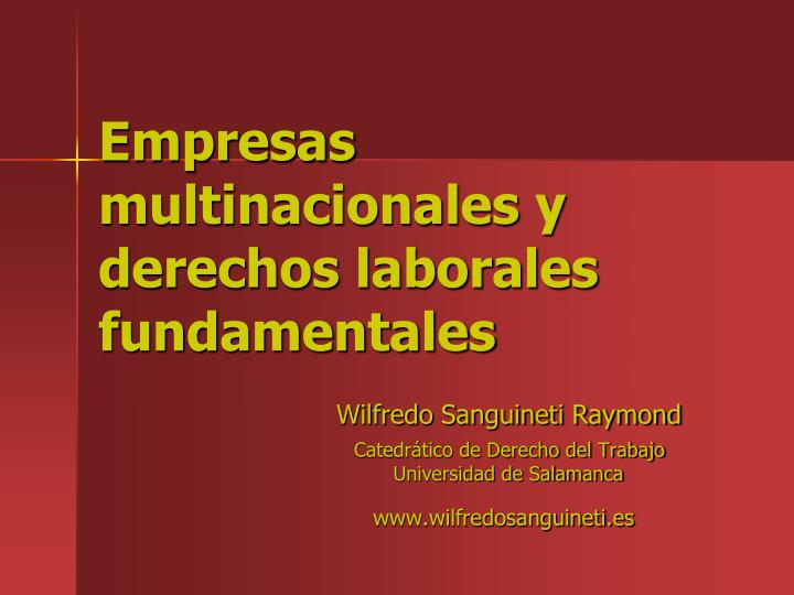 empresas multinacionales y derechos laborales fundamentales
