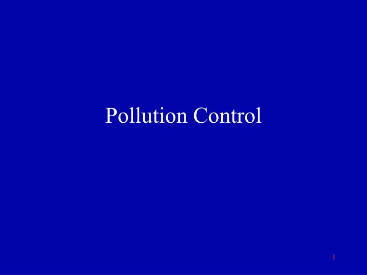 pollution control