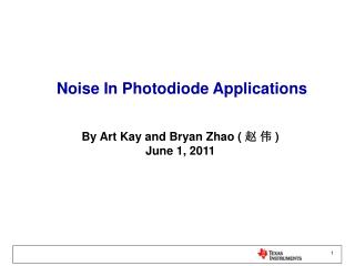 Noise In Photodiode Applications