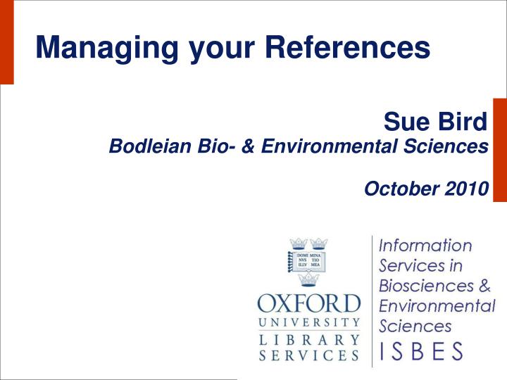managing your references