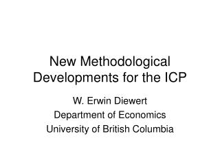 New Methodological Developments for the ICP