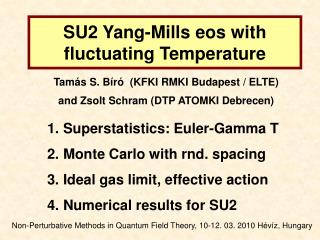 SU2 Yang-Mills eos with fluctuating Temperature