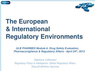 The European &amp; International Regulatory Environments