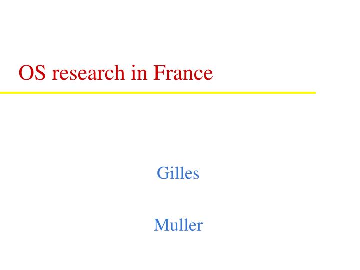 os research in france