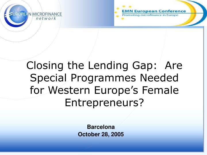 closing the lending gap are special programmes needed for western europe s female entrepreneurs