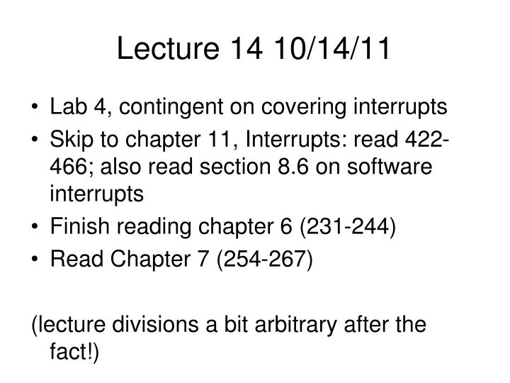 lecture 14 10 14 11