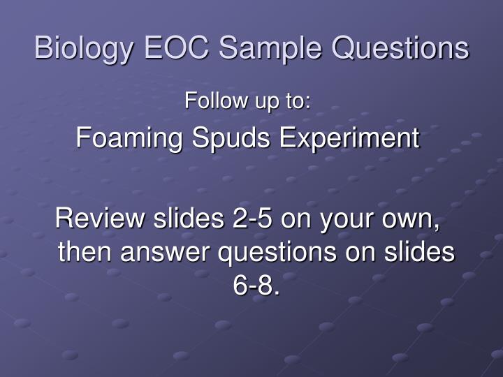 biology eoc sample questions