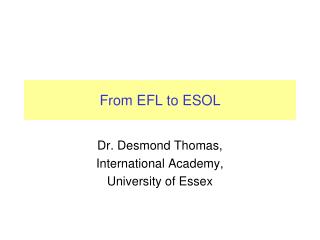 From EFL to ESOL
